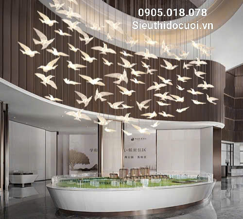 Đèn trang trí rạp cưới led chim trong suốt Đèn trang trí rạp cưới led chim trong suốt