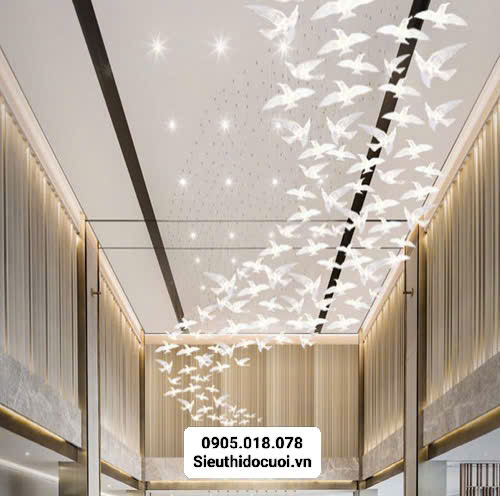 Đèn trang trí rạp cưới led chim trong suốt Đèn trang trí rạp cưới led chim trong suốt