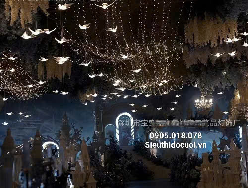 Đèn trang trí rạp cưới led chim trong suốt Đèn trang trí rạp cưới led chim trong suốt
