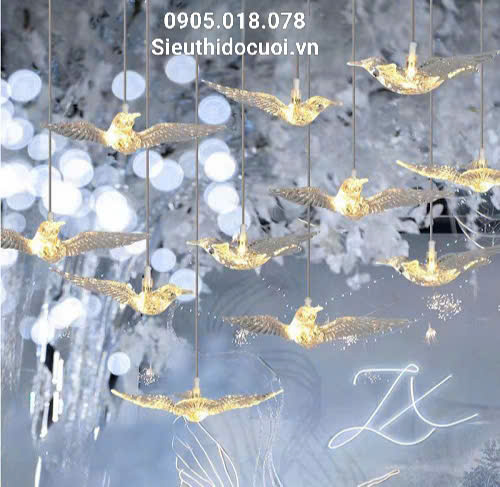 Đèn trang trí rạp cưới led chim trong suốt Đèn trang trí rạp cưới led chim trong suốt