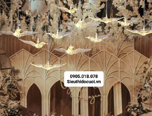 Đèn trang trí rạp cưới led chim trong suốt Đèn trang trí rạp cưới led chim trong suốt