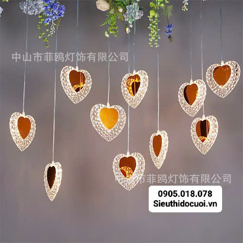 Đèn led đám cưới thả trái tim Đèn led đám cưới thả trái tim