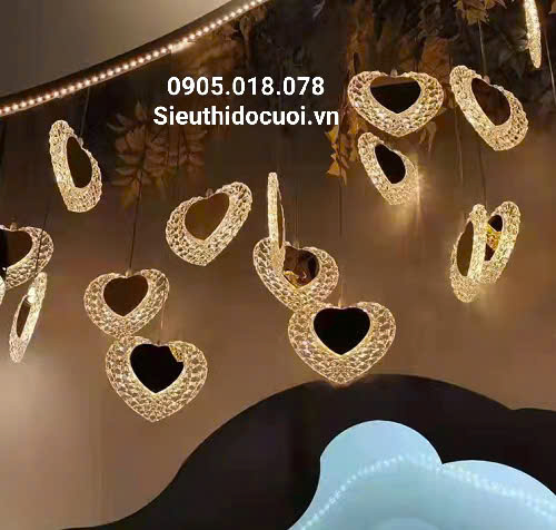 Đèn led đám cưới thả trái tim Đèn led đám cưới thả trái tim