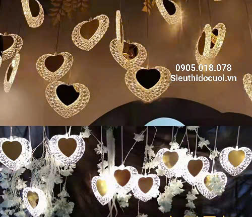 Đèn led đám cưới thả trái tim Đèn led đám cưới thả trái tim