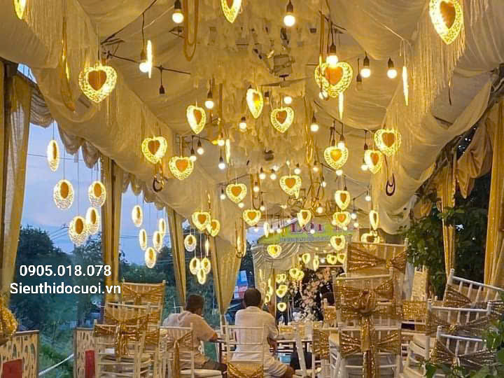 Đèn led đám cưới thả trái tim Đèn led đám cưới thả trái tim