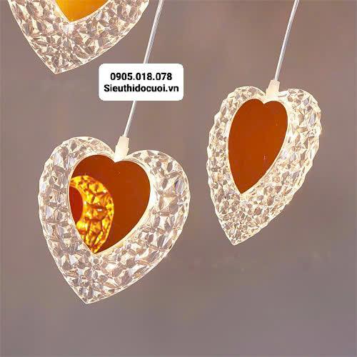 Đèn led đám cưới thả trái tim Đèn led đám cưới thả trái tim