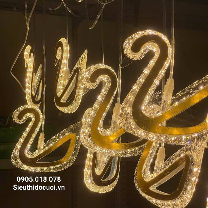 Đèn thả led đám cưới chim thiên nga Đèn thả led đám cưới chim thiên nga