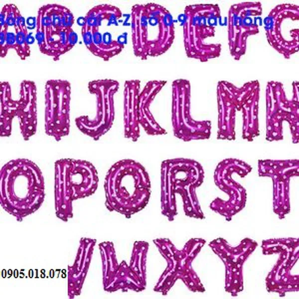 Bóng Bạc Chữ Cái Hồng 36cm