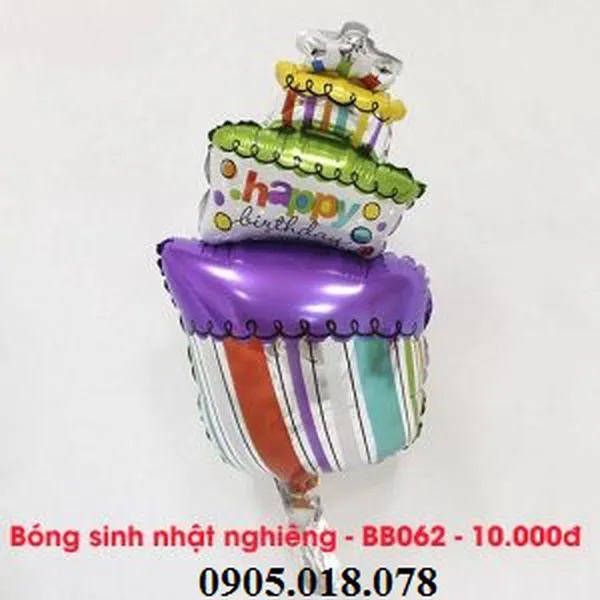 Bóng Happy Birthday Nghiêng