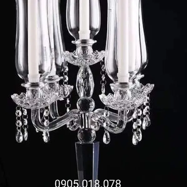 Chân Nến Pha Lê Trong Suốt