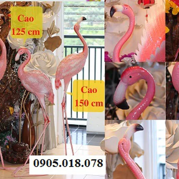 CHIM HỒNG HẠC TRANG TRÍ CAO 1.65M