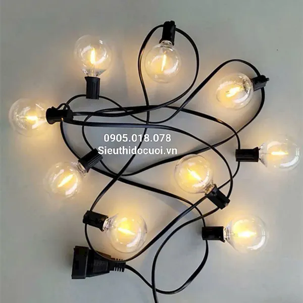 Dây đèn Led 5m, 10 bóng đèn, có đầu nối