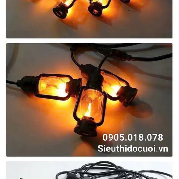 Dây đèn Led 5m, 10 bóng đèn, có đầu nối