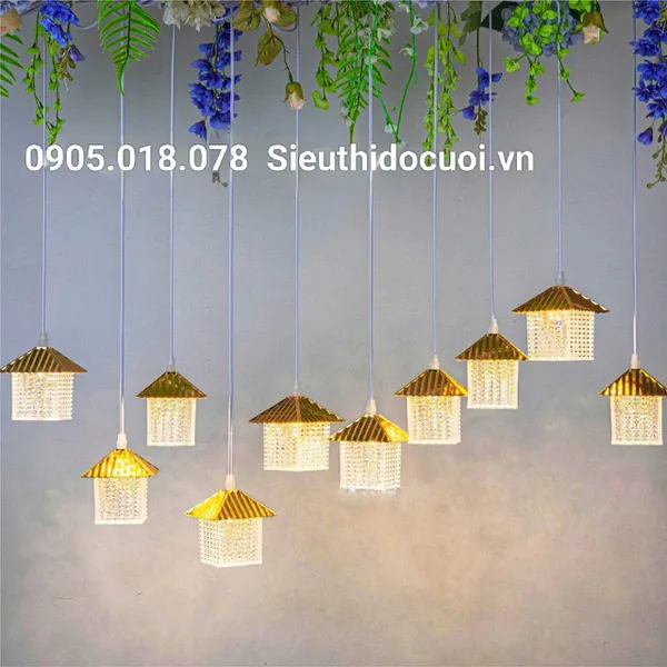 Dây đèn trang trí đám cưới thả ngôi nhà led