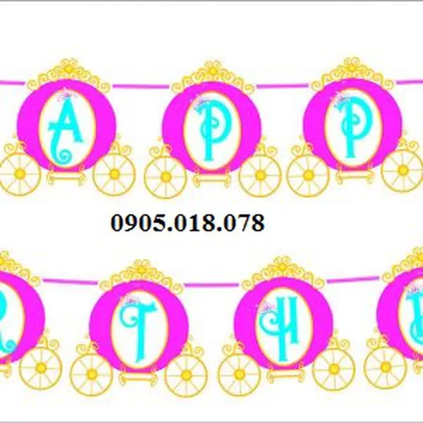 Dây Treo Happy Birthday Chủ Đề Disney