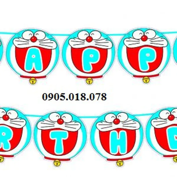 Dây Treo Happy Birthday Chủ Đề Doremon
