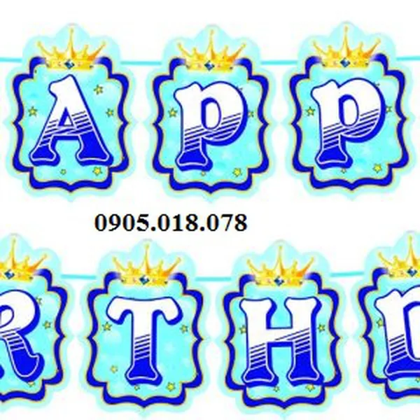 Dây Treo Happy Birthday Chủ Đề Hoàng Tử