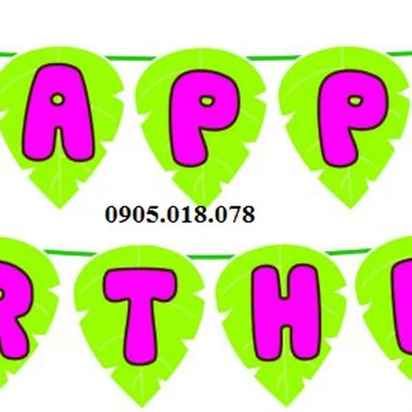 Dây Treo Happy Birthday Chủ Đề Khỉ Hồng