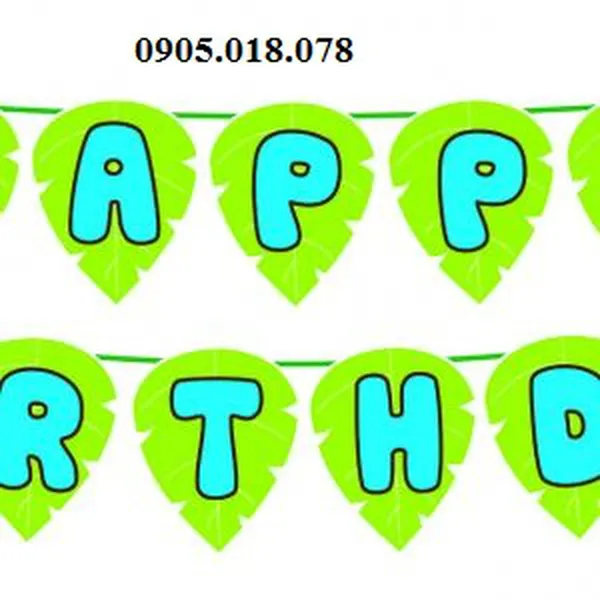 Dây Treo Happy Birthday Chủ Đề Khỉ Xanh