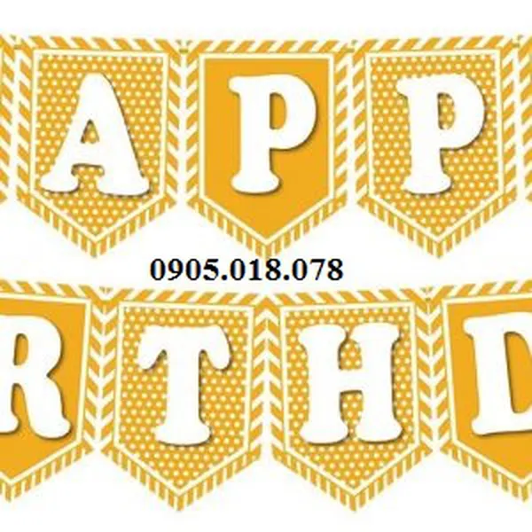Dây Treo Happy Birthday Chủ Đề Màu Cam