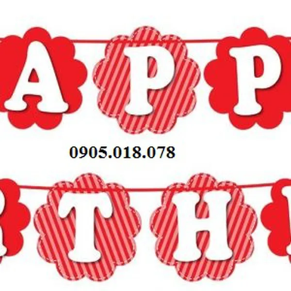Dây Treo Happy Birthday Chủ Đề Màu Đỏ