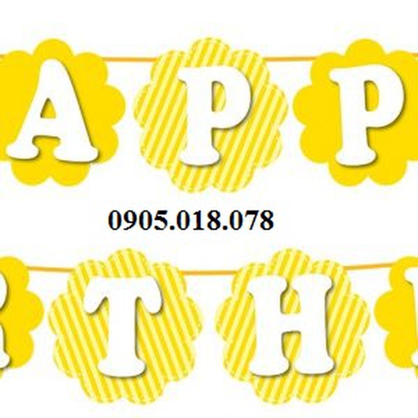Dây Treo Happy Birthday Chủ Đề Màu Vàng