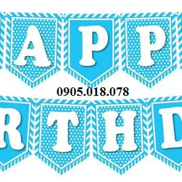 Dây Treo Happy Birthday Chủ Đề Màu Xanh Dương