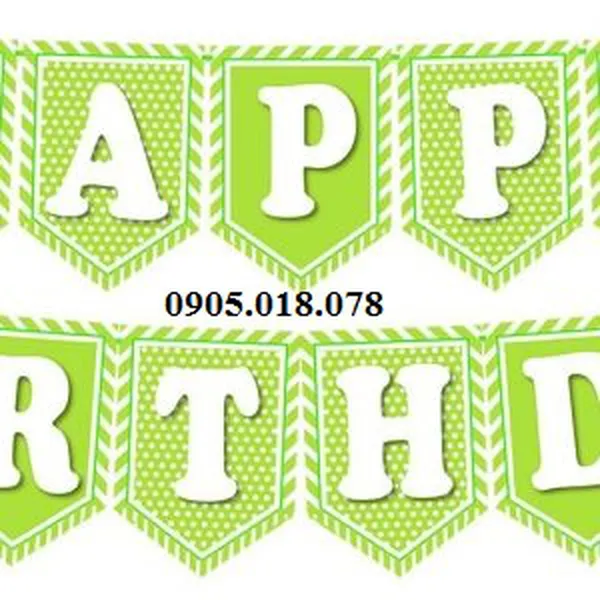Dây Treo Happy Birthday Chủ Đề Màu Xanh Lá