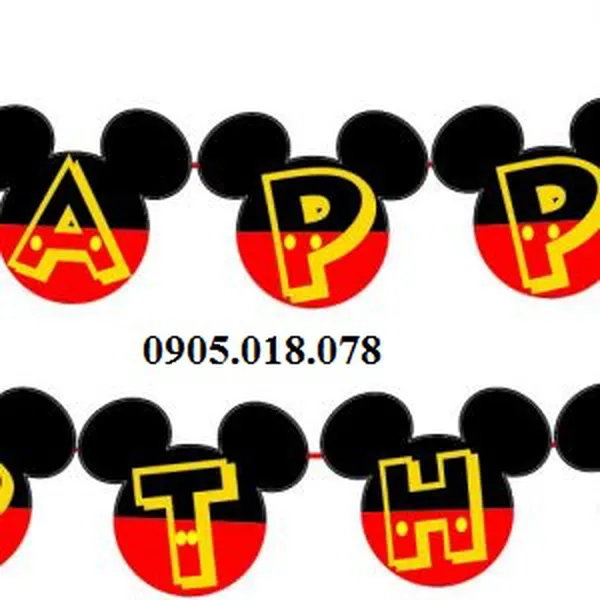 Dây Treo Happy Birthday Chủ Đề Mickey