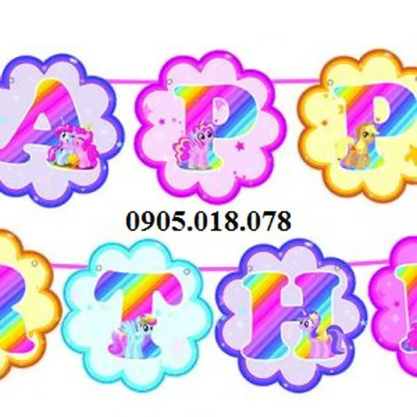 Dây Treo Happy Birthday Chủ Đề Pony
