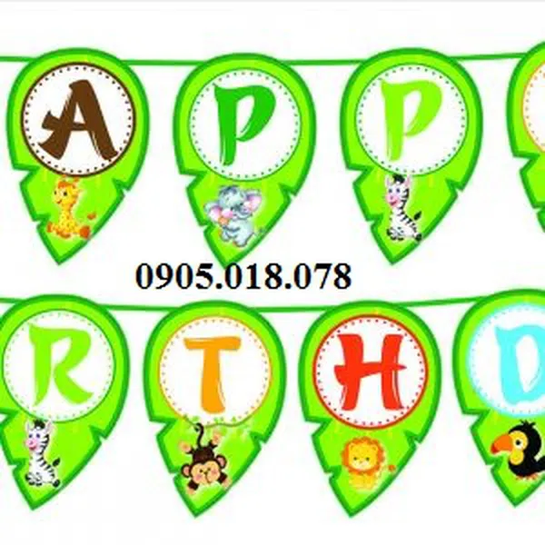 Dây Treo Happy Birthday Chủ Đề Safari