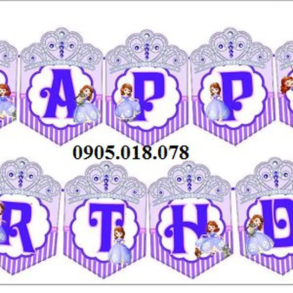 Dây Treo Happy Birthday Chủ Đề Sofia