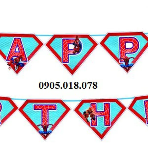 Dây Treo Happy Birthday Chủ Đề Spiderman