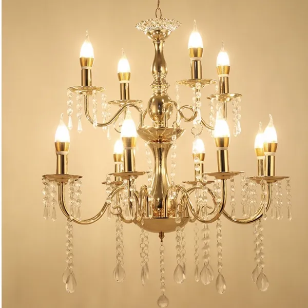 Đèn chùm Sắt sơn tĩnh điện 6 nhánh, 8 nhánh, 10 nhánh và 12 nhánh