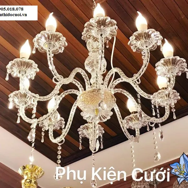 Đèn chùm pha lê nến 10 nhánh (10 nến)