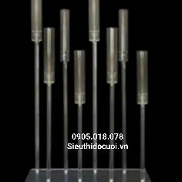 Đèn dẫn lối đám cưới mica đế ngang 8 cây