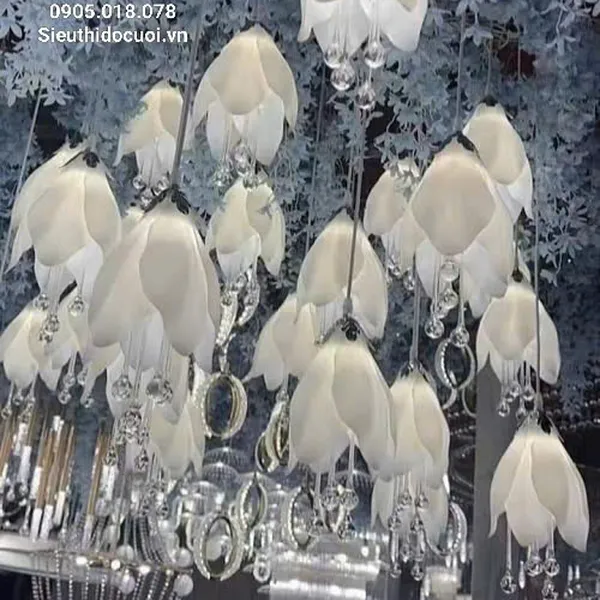 Đèn led đám cưới thả hoa mộc lan