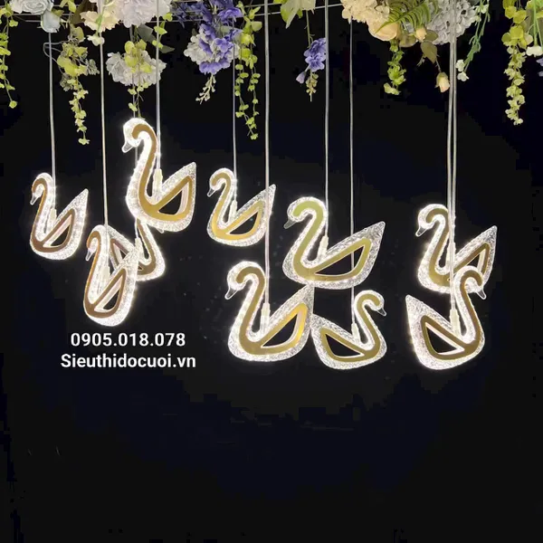 Đèn thả led đám cưới chim thiên nga