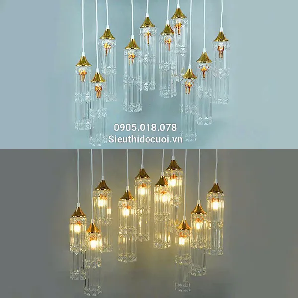 Đèn trang trí đám cưới thả led chuông gió