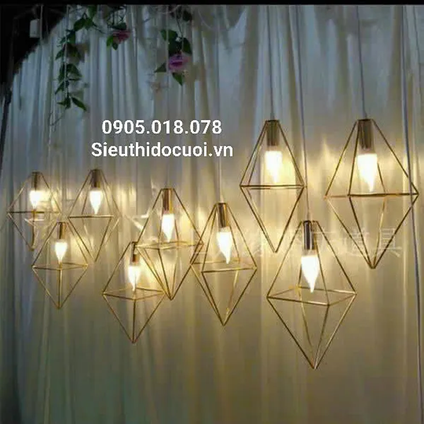 Đèn trang trí đám cưới thả led hình thoi