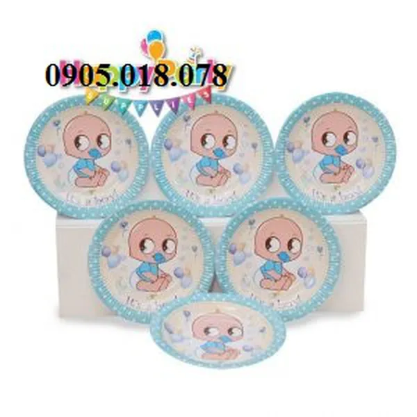 Dĩa Giấy Sinh Nhật Chủ Đề Baby Boy