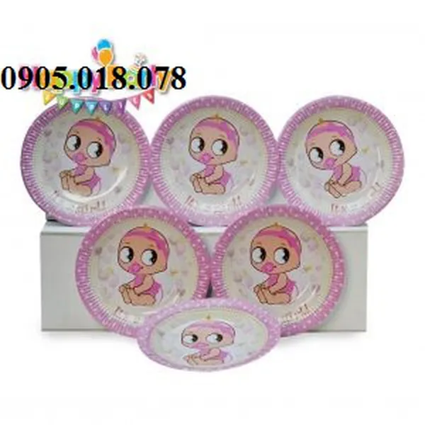 Dĩa Giấy Sinh Nhật Chủ Đề Baby Girl