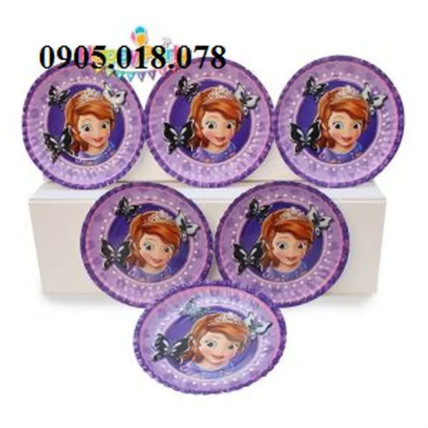 Dĩa Giấy Sinh Nhật Chủ Đề Công Chúa Sofia