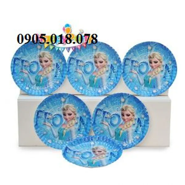 Dĩa Giấy Sinh Nhật Chủ Đề Elsa