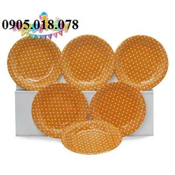 Dĩa Giấy Sinh Nhật Chủ Đề Màu Cam