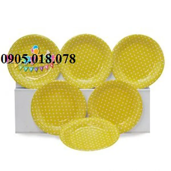 Dĩa Giấy Sinh Nhật Chủ Đề Màu Vàng