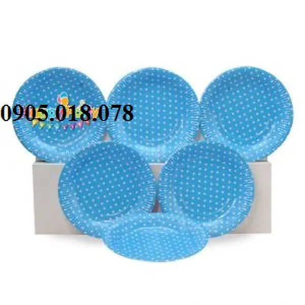 Dĩa Giấy Sinh Nhật Chủ Đề Màu Xanh Dương
