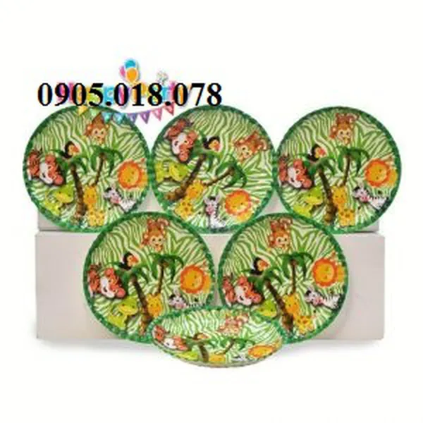Dĩa Giấy Sinh Nhật Chủ Đề Safari