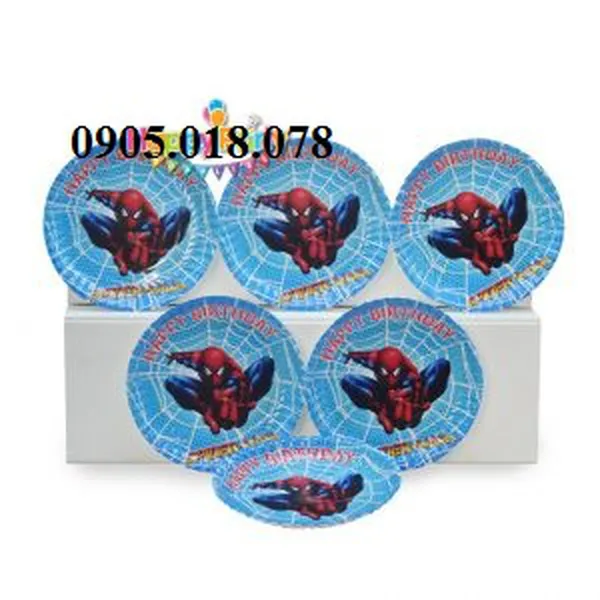 Dĩa Giấy Sinh Nhật Chủ Đề Spiderman