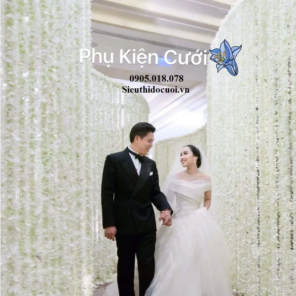 Hoa vải cao cấp xỏ dây